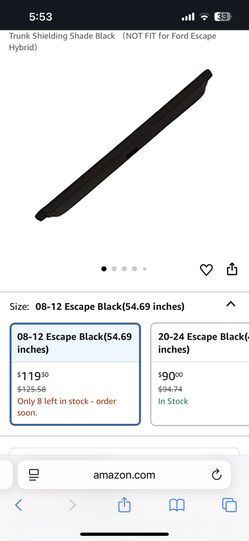 08-12 Ford Escape Trunk Shielding Shade - Black