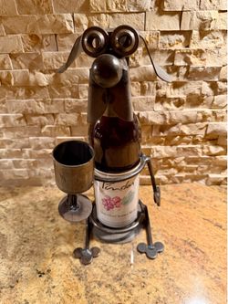 Metal Dog Themed Wine Bottle Holder Decoration Decor