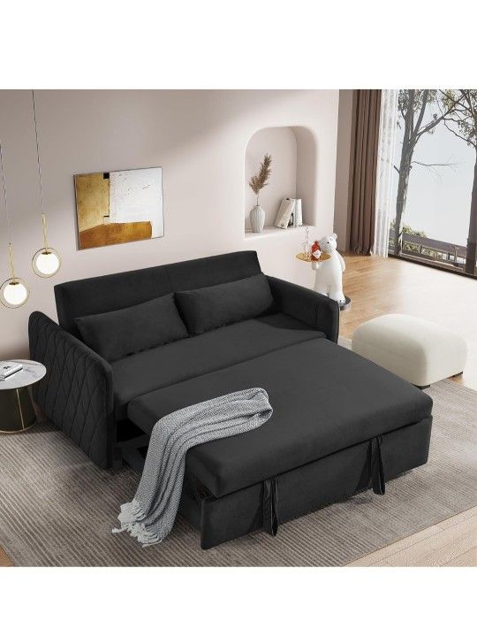 Futon Pull Out Sofa Bed, 3 in 1 Convertible Loveseat Sleeper, Pull Out Couch