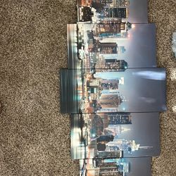 NYC skyline Staggered Wall Canvas 