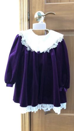 Purple and cream Christmas dress - Size 4T