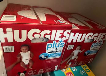 Huggies size 1 & 2 jumbo box