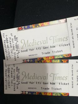 2 Medieval Time Tickets