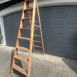 Wooden A-Frame Ladder