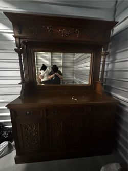 Antique Victorian Sideboard with Mirror
