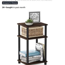 Furinno JUST Side Table, 3-Tier End Table, Night Stand, Bedside Table, for Living Room, Bedroom, Col