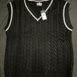 Fila Men's Baseline Cable Knit Vest Black Size Small MSRP $130
