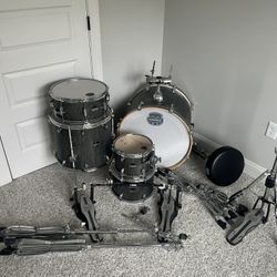 Mapex Mars 5-Piece Drum Kit (Smoke Wood) + Double Bass Pedal + Hardware