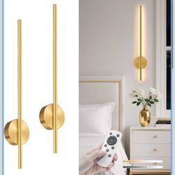 Brand New 27.6” Battery Operated Wall Sconce Set Of 2 Gold