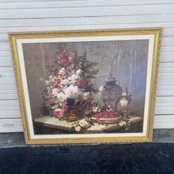 Canvas oil painting on a wood gold frame…  45” x 53 “ $300
