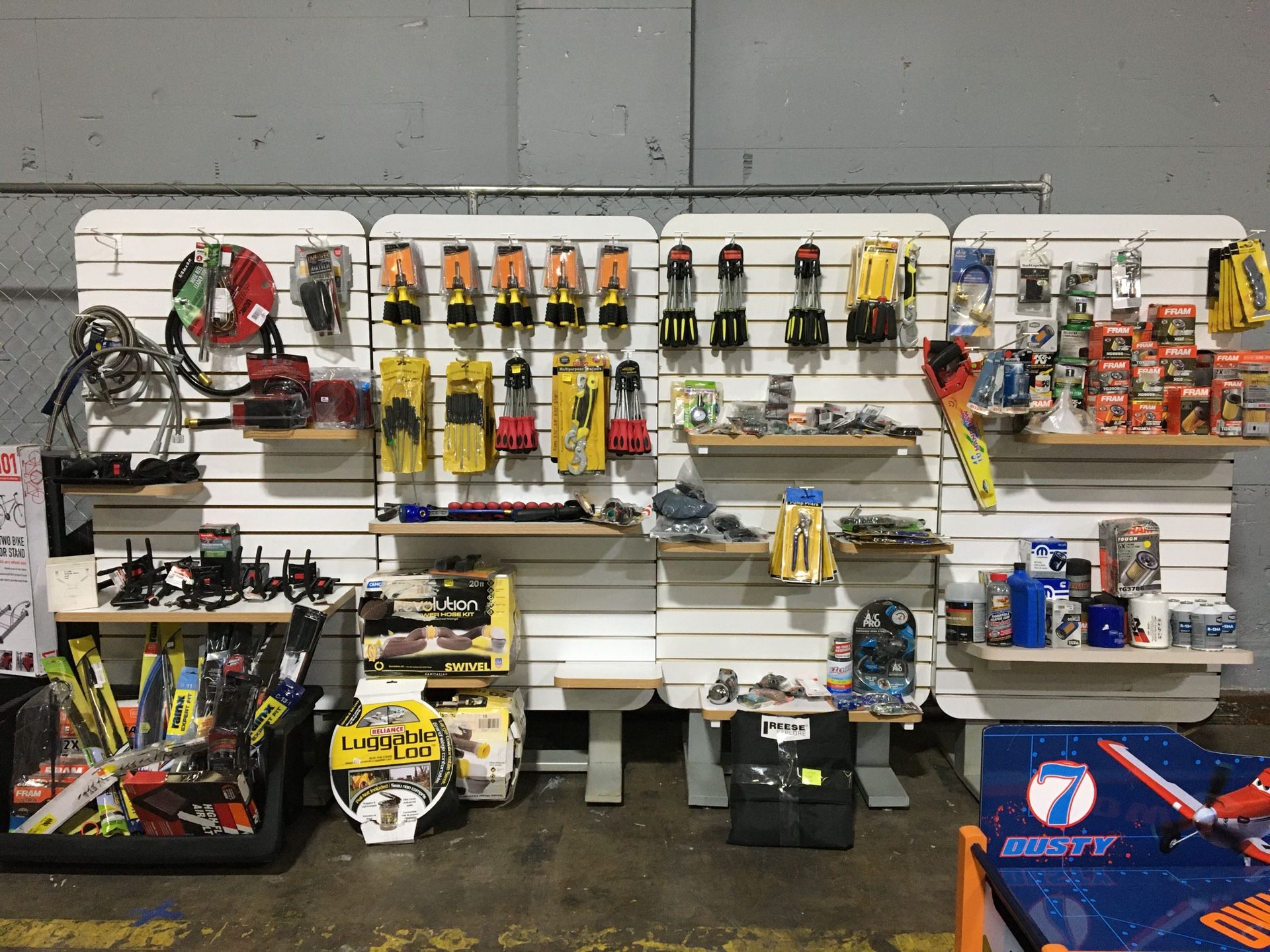 Assorted tools and car parts