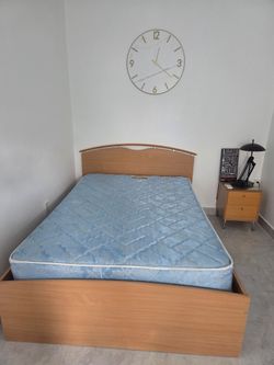 Bedroom & mattress with night table