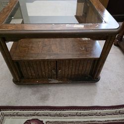 1960's End Table With Storage