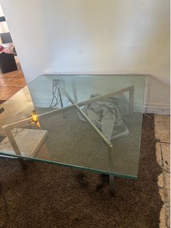 Barcelona glass coffee table