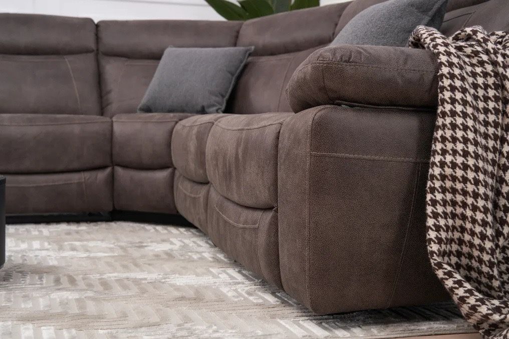**ESTATE SALE** Electric Reclining Sectional Couch Brown Sofa 5 Piece 3 Seats Recline