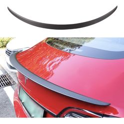 ThinSGO Tesla Model 3 Real Carbon Fiber Spoiler Model 3 Trunk Lip Spoiler Exterior Rear Spoiler Kit for Tesla Model 3 2017-2022