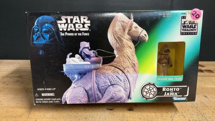 1997 Vintage Star Wars power of the force Jawa action figure box Ronto