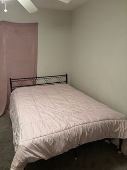 Full size bed frame and mattress
