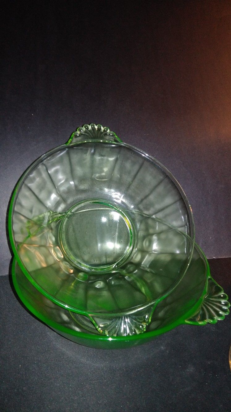 Vaseline Glass Bowls