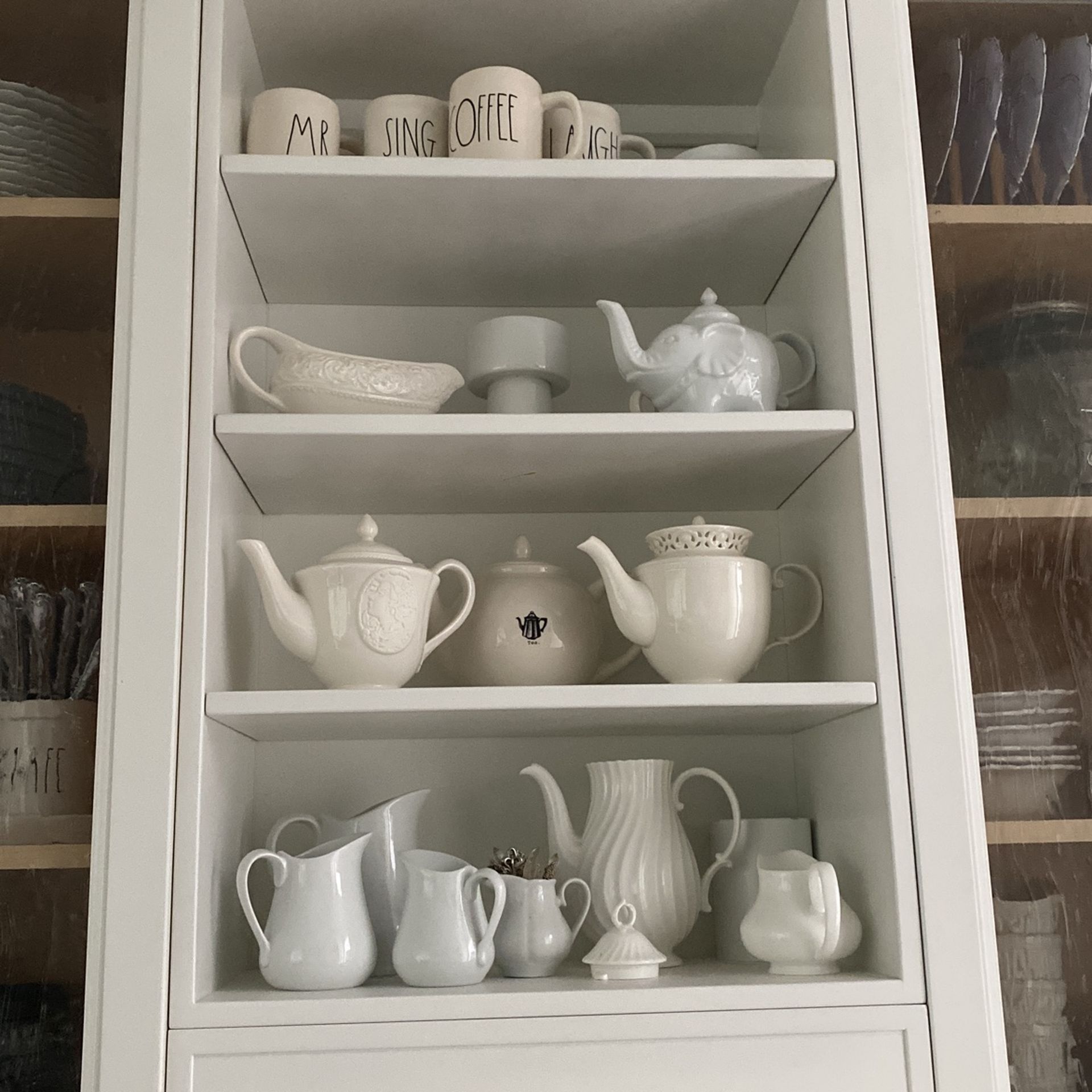White Kitchen Jars Tea Pots Coffee Mugs