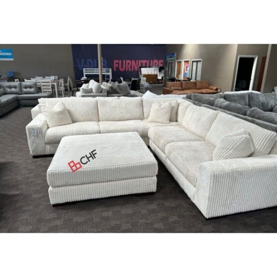 Corduroy modular sectional sofa 