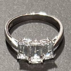 Aquamarine Sterling Silver Ring