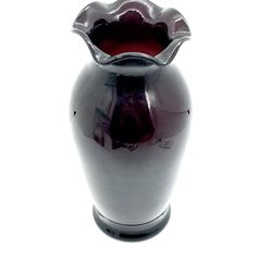 Vintage Black Amethyst Glass Vase 