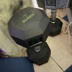 Rubber Dumbbells 25 Pounds Pair 