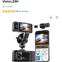 3-Channel Car Dash Camera (Front + Rear + Cabin)