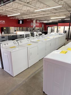 HUGH. SELECTION OF PREOWNED WASHER, AND DRYERS.