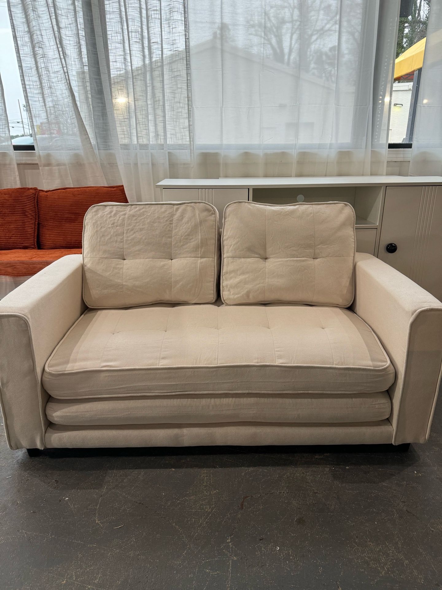 Futon Sofa Bed Convertible Folding Futon Couch Breathable Small Couch,Adjustable Pull Out Chaise Lounge Couch for Compact Living Studio in Living Room