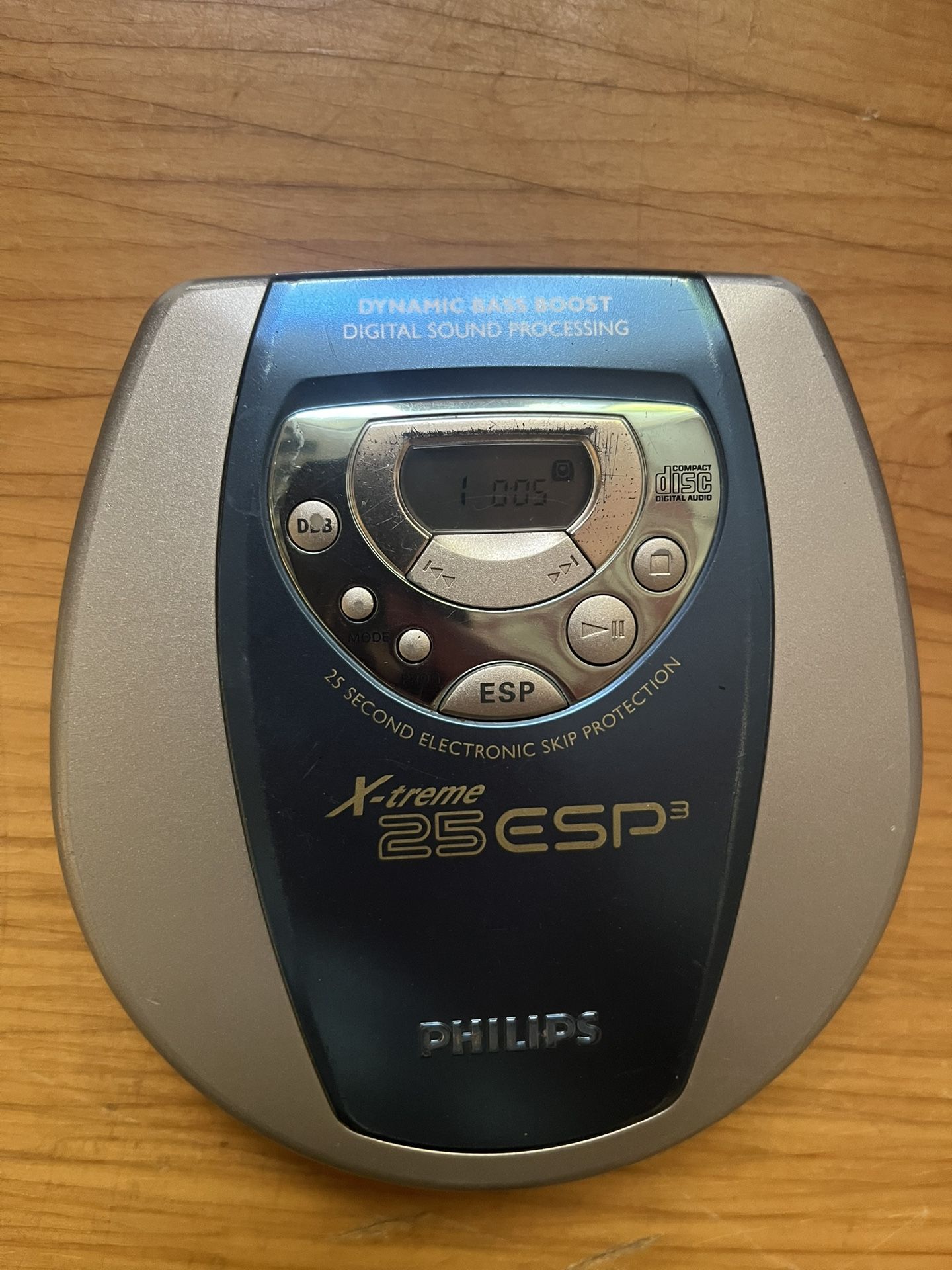 Phillips Portable CD Player Blue X-Treme 25 ESP3 AZ7784/17 Tested Working VTG