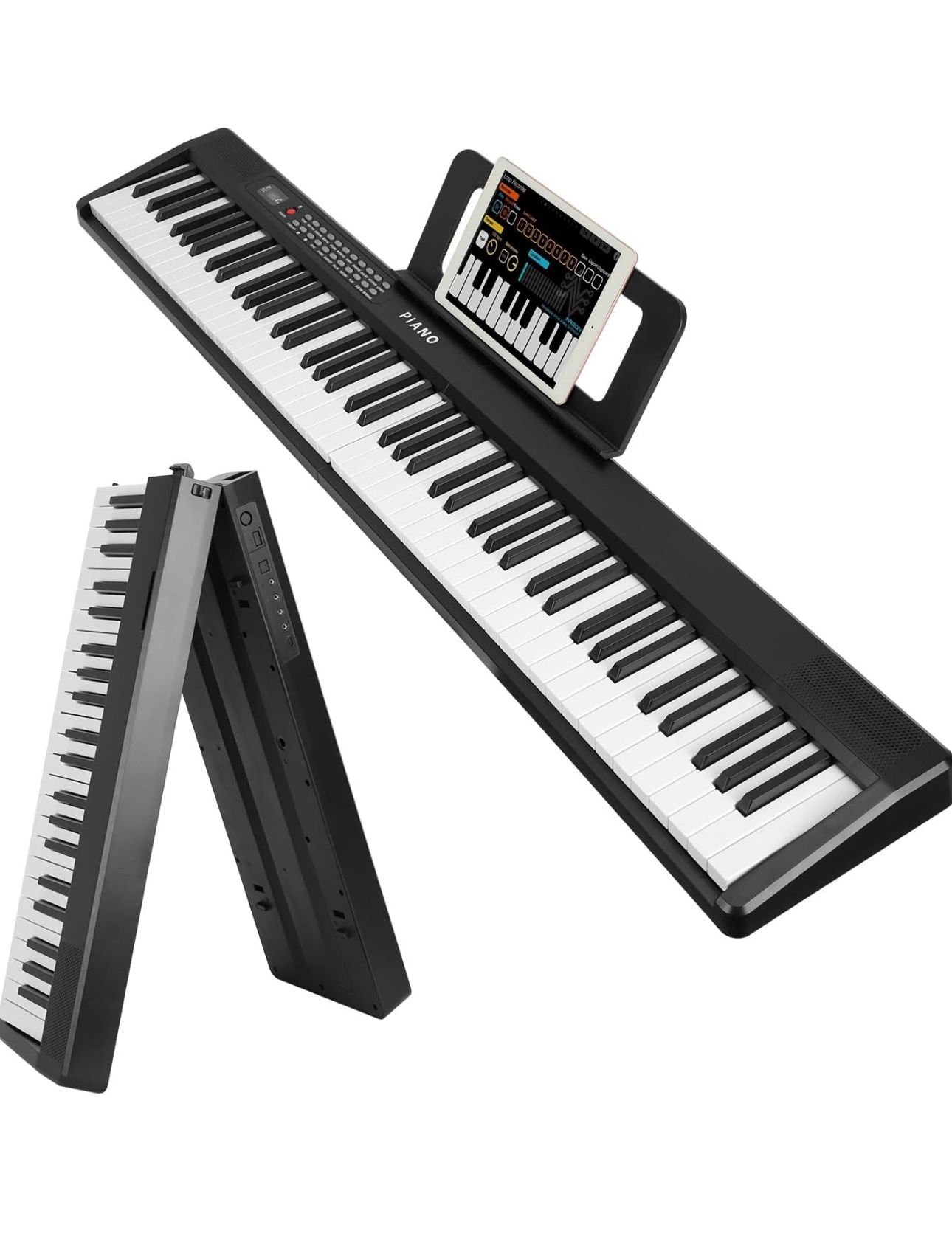 88 Keys Electronic Piano Keyboard Folding Piano Keyboard Rechargeable Full Size Semi Weighted Piano
