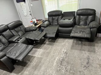Recliner sofa couch set and area rug