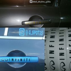 INFINITI DOOR HANDLE DECALS ANY MAKE MODEL & ANY COLOR!!$10 FOR 4 DECALS!!