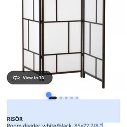  RISÖR Room divider, white/black, 85x72 7/8 "