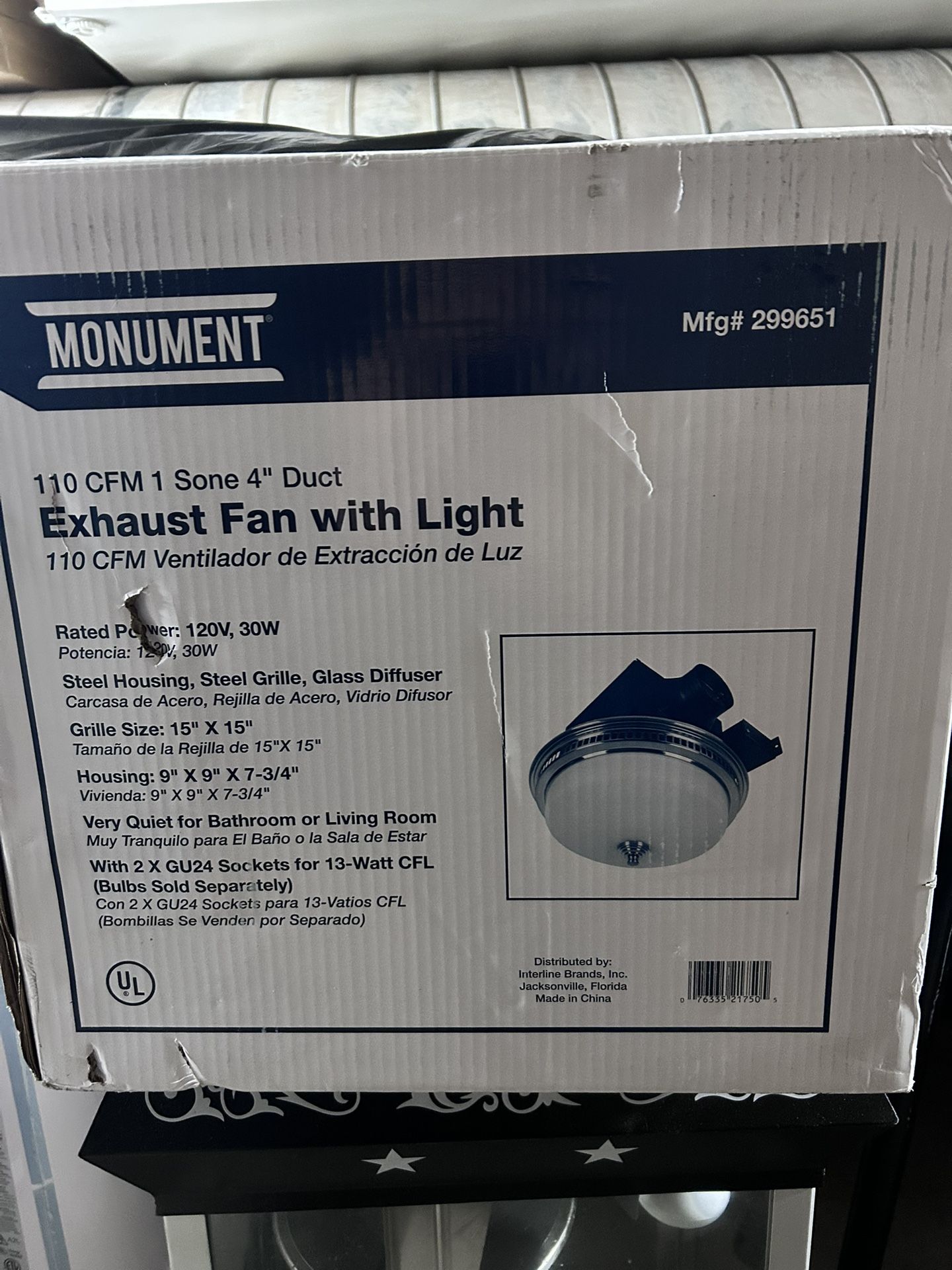 Exhaust Fan With Light , New
