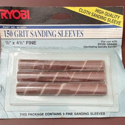 RYOBI OSS450 Oscillating Spindle 150 Grit Sanding Sleeves - 1/2'' x 4.5'' FINE