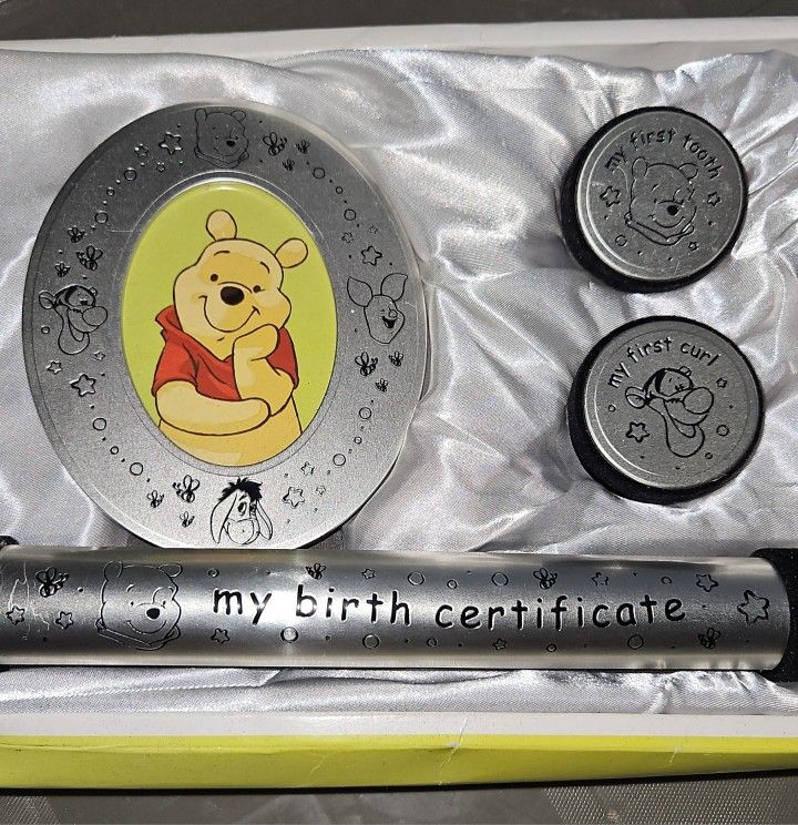Vintage Winnie the Pooh 4 Piece Set Baby Keepsakes