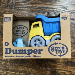 Green Toys Dumper Construction Truck Blue/ Yellow, 5.75x7.5x5.5, count of 2