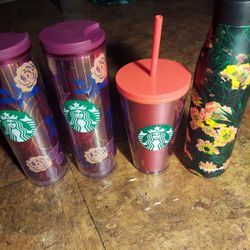 4 STARBUCKS CUPS 