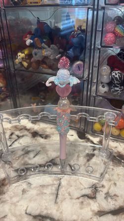Fancy pink and blue beaded pen