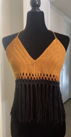 Size Large Mustard Yellowish Orange Halter Top