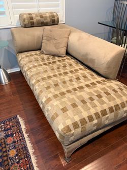 Chaise Lounge with Geometric Upholstery