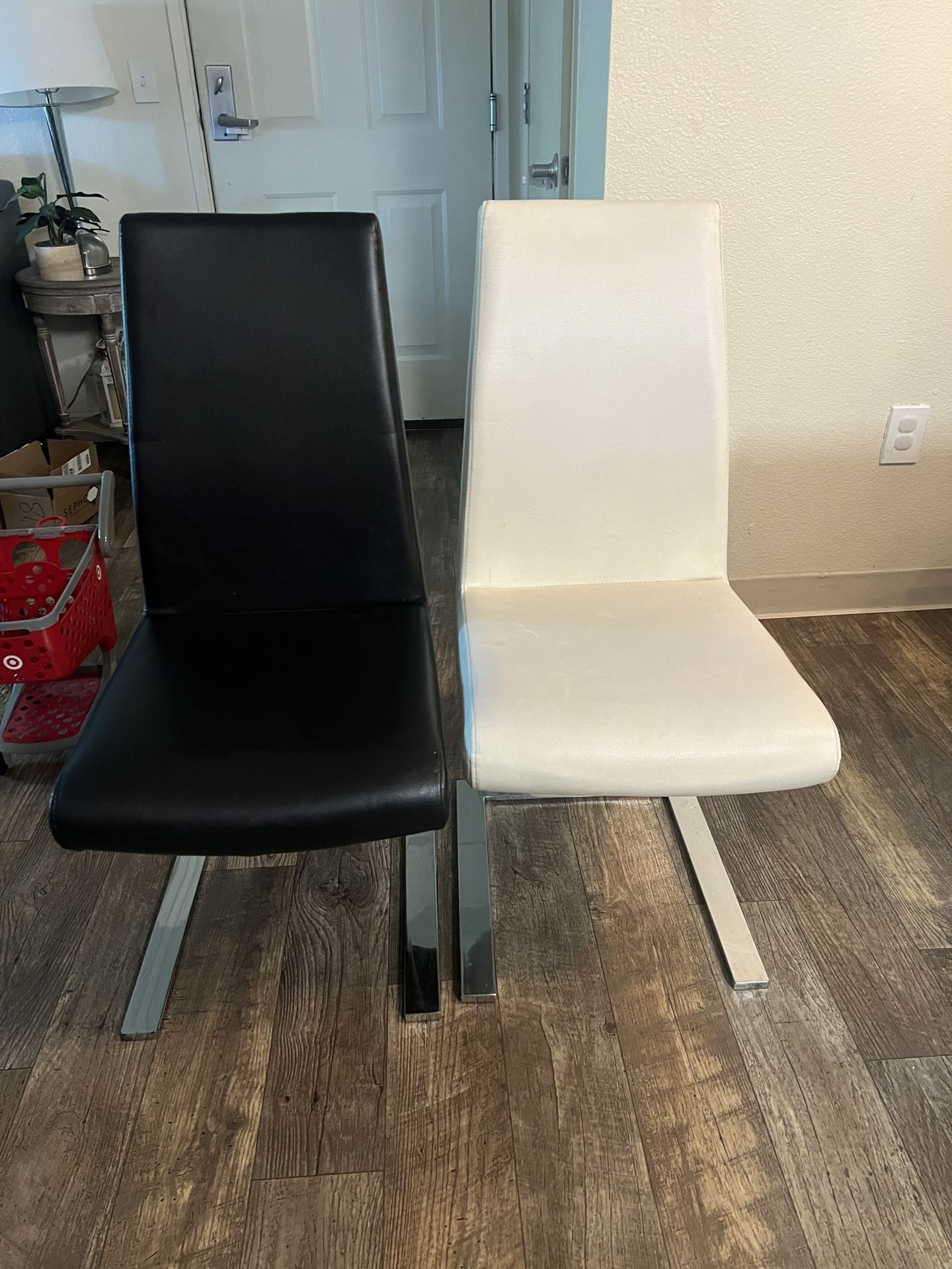 Chair/ Dining Table Chair/ Black And white Chair/ Leather Chair