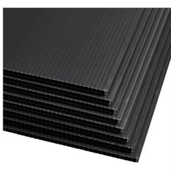 Corrugated Plastic Board - 18 x 24 in, Black, 8-Pack