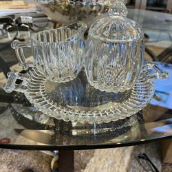 Vintage Sugar, Creamer And Tray