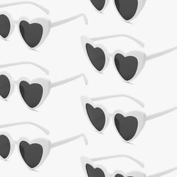 White Sweetheart Sunglasses Wedding Or Bachelorette