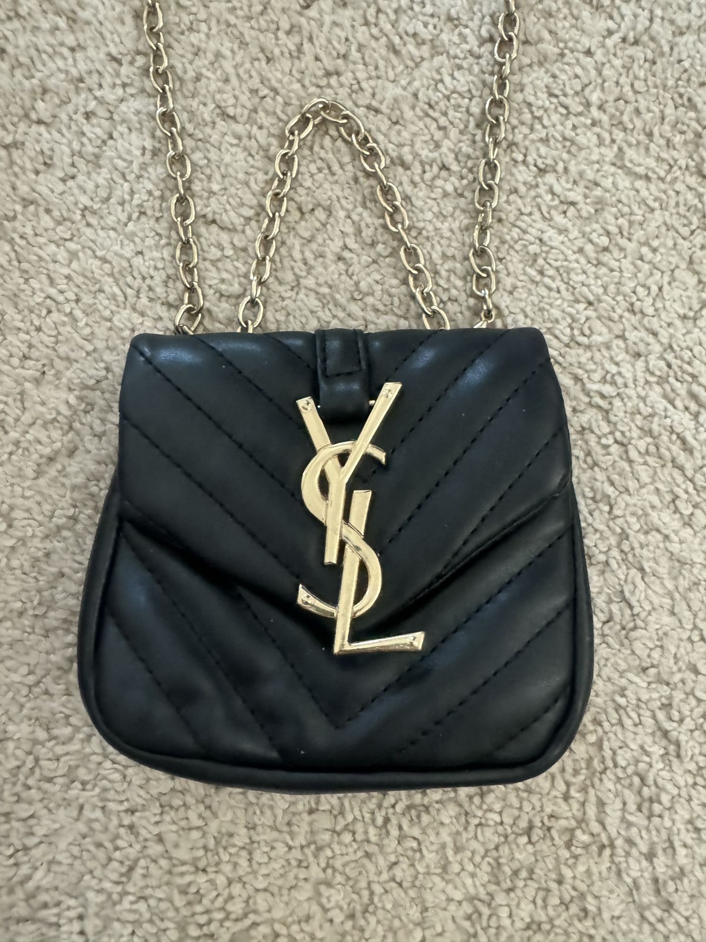 Black YSL Mini Shoulder Leather Bag
