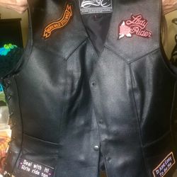 Leather Vest with Lace Up Sides 